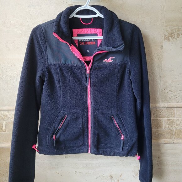 Hollister Fleece Zip Up Sweater/Jacket (XS) - Navy Blue - Picture 1 of 4